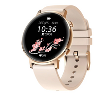 Load image into Gallery viewer, Full Touch Curved Screen bluetooth 5.1 Heart Rate Blood Pressure Monitor Female Cycle Tracker Smart Watch - Gold